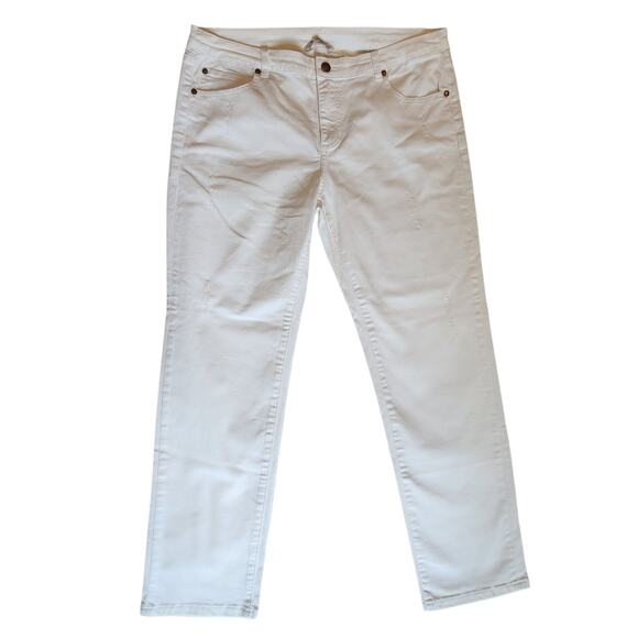 Soft Surroundings New Off-White Jeans, size 10 Straight Leg  (Fits like sz 12) - Picture 1 of 11